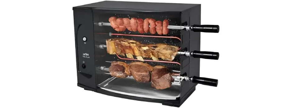 Churrasqueira elétrica Arke Vitta Smart com 3 espetos rotatórios para apartamento